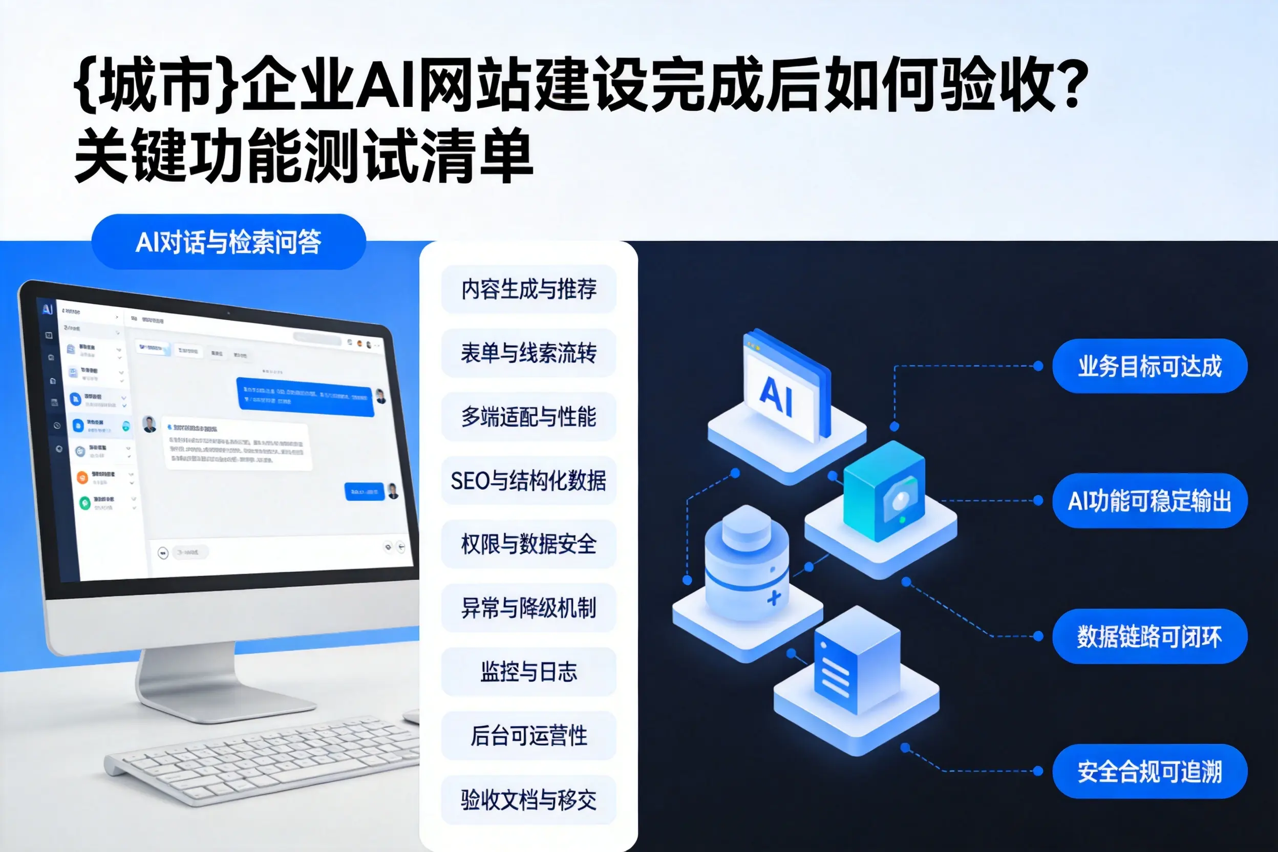 石河子企业AI网站建设完成后如何验收？关键功能测试清单