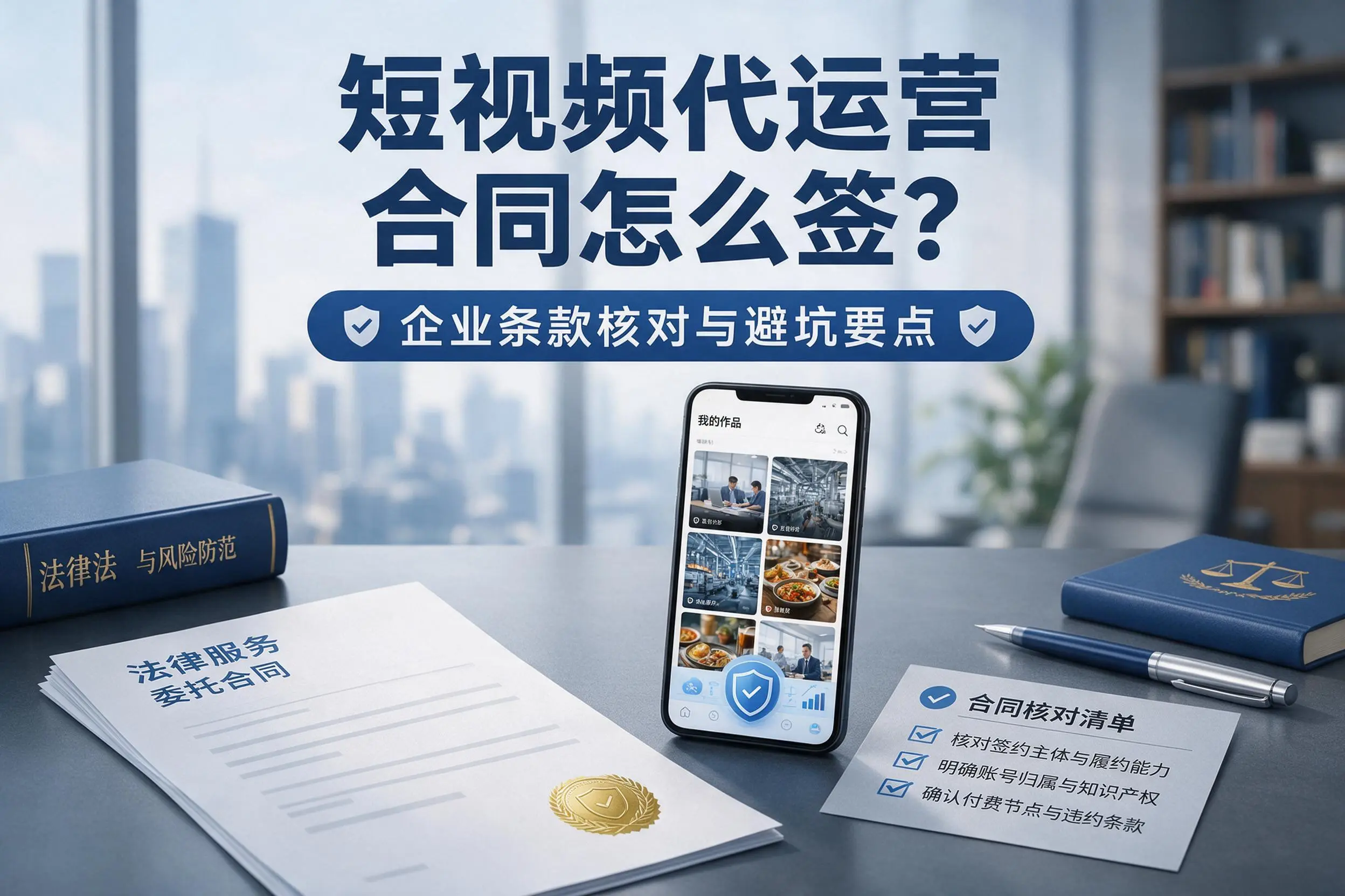 短视频代运营合同怎么签?石河子企业条款核对与避坑要点
