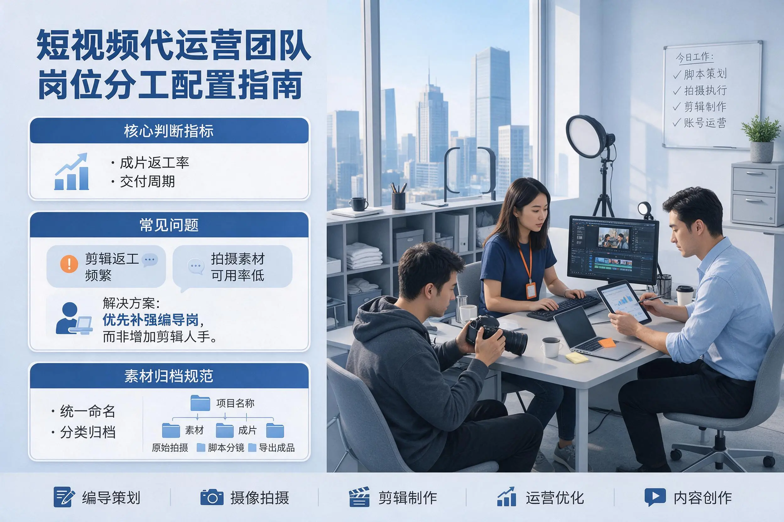 短视频代运营团队如何配置?石河子企业岗位分工科普说明