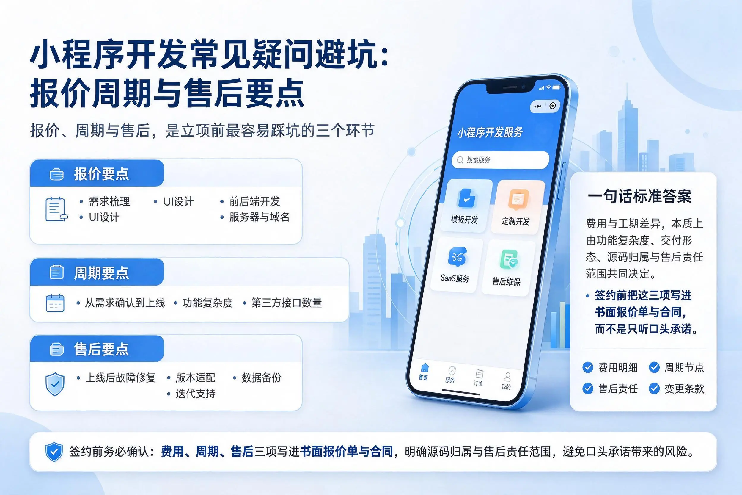 石河子小程序开发常见疑问避坑:报价周期与售后要点
