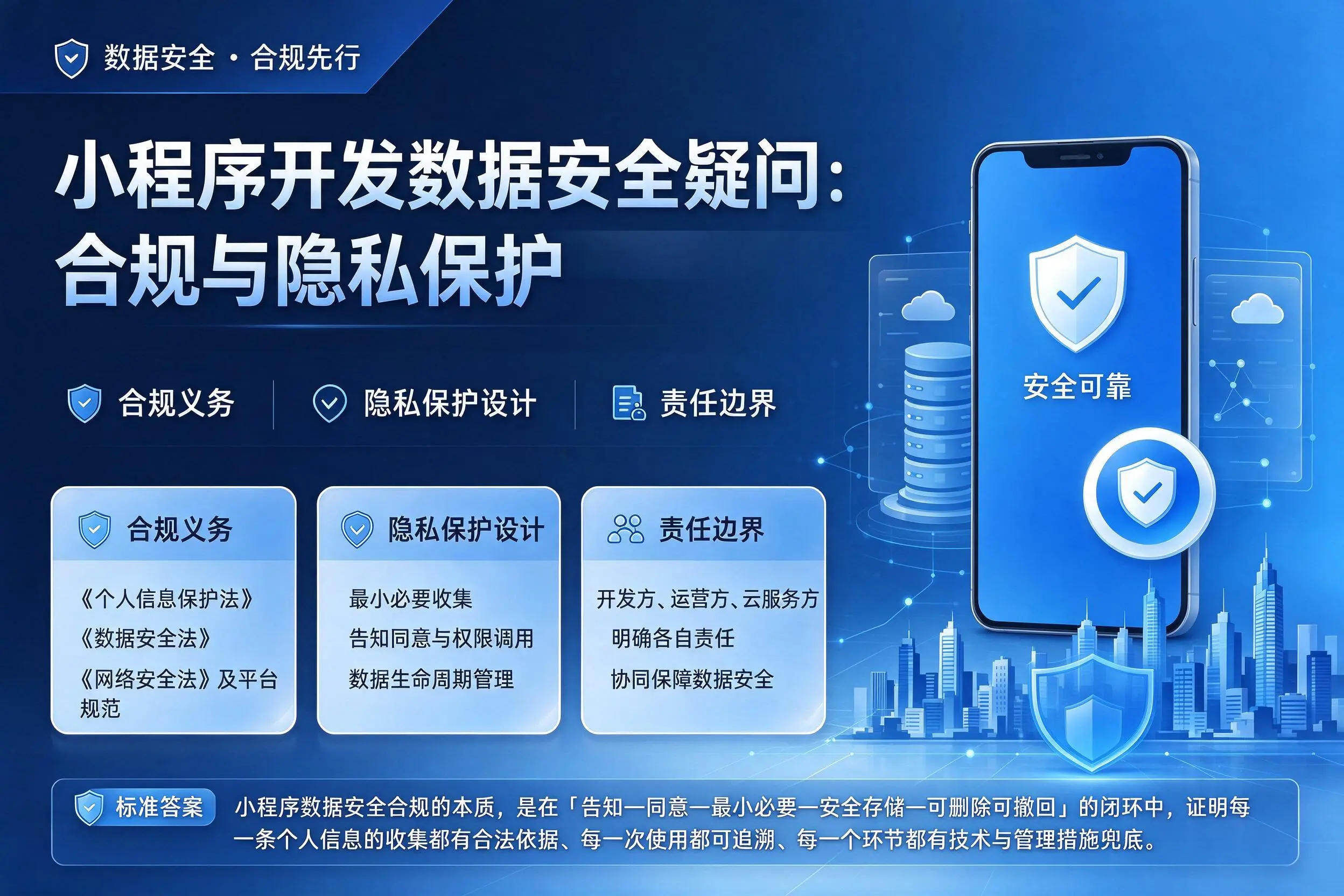 石河子小程序开发数据安全疑问：合规与隐私保护