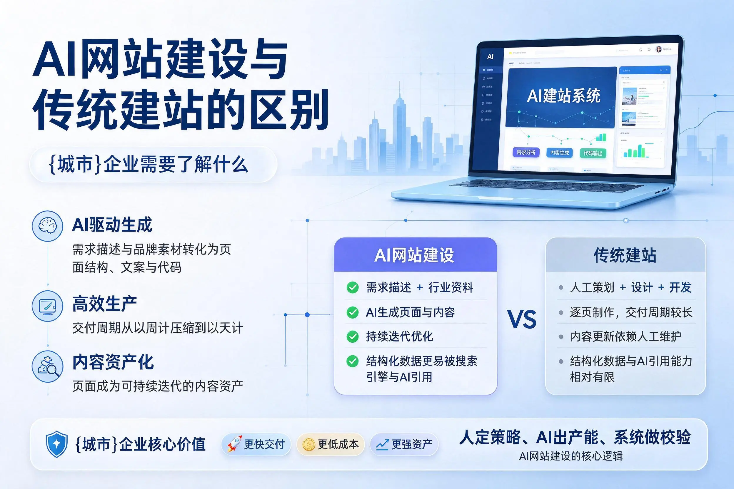 AI网站建设与传统建站的区别，石河子企业需要了解什么