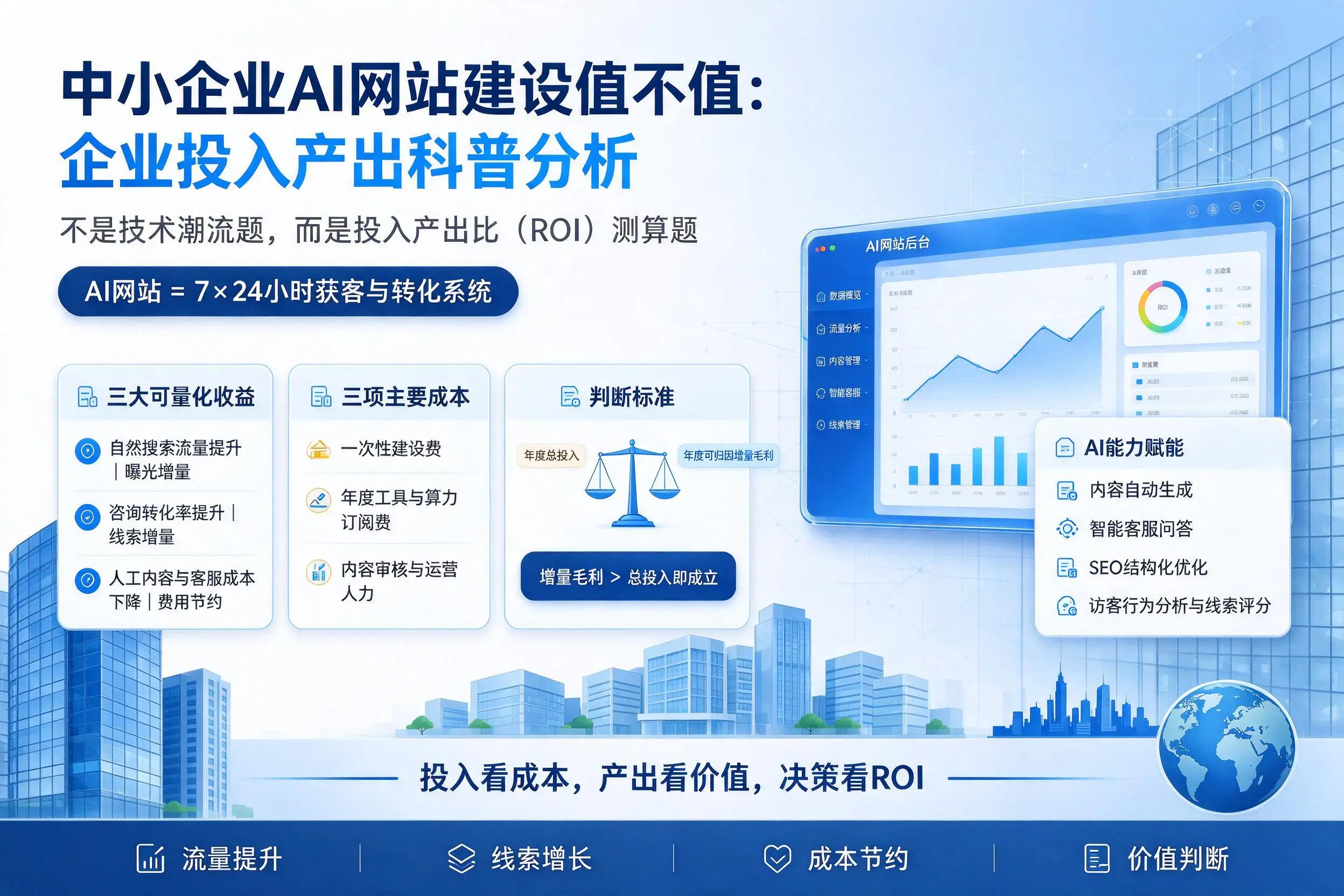 中小企业AI网站建设值不值：石河子企业投入产出科普分析