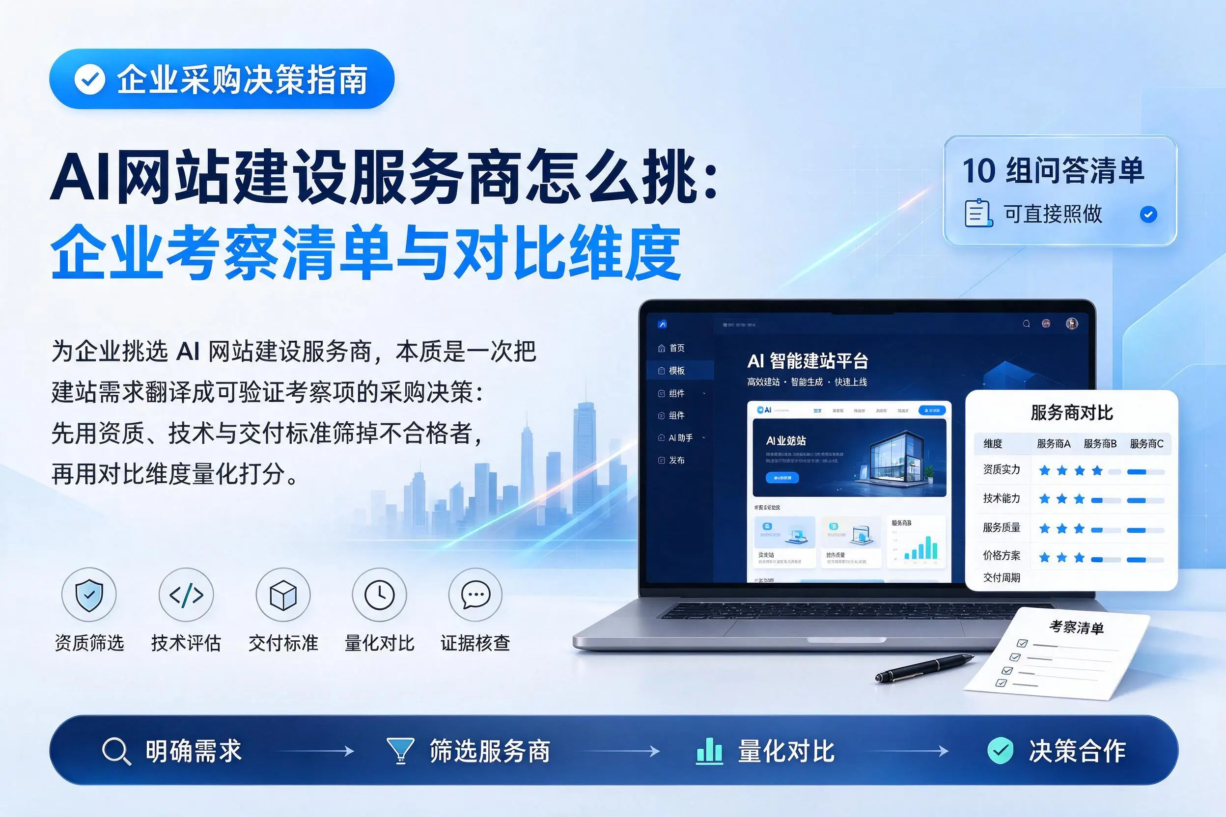 AI网站建设服务商怎么挑:石河子企业考察清单与对比维度