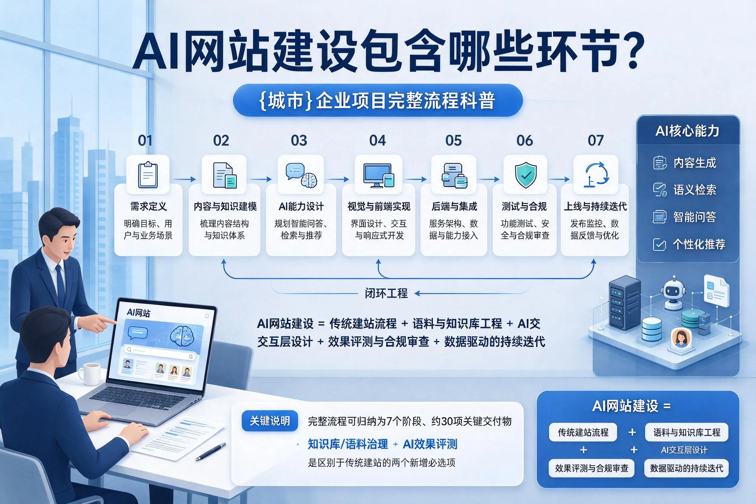 AI网站建设包含哪些环节？石河子企业项目完整流程科普