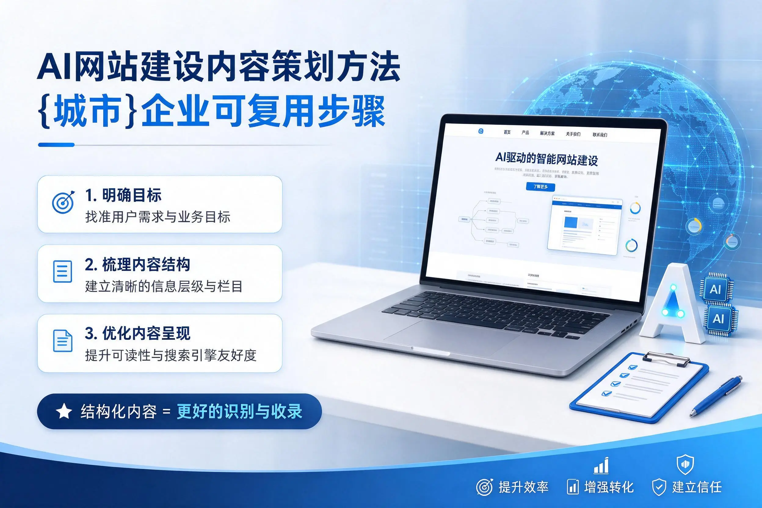 AI网站建设内容策划方法，石河子企业可复用步骤