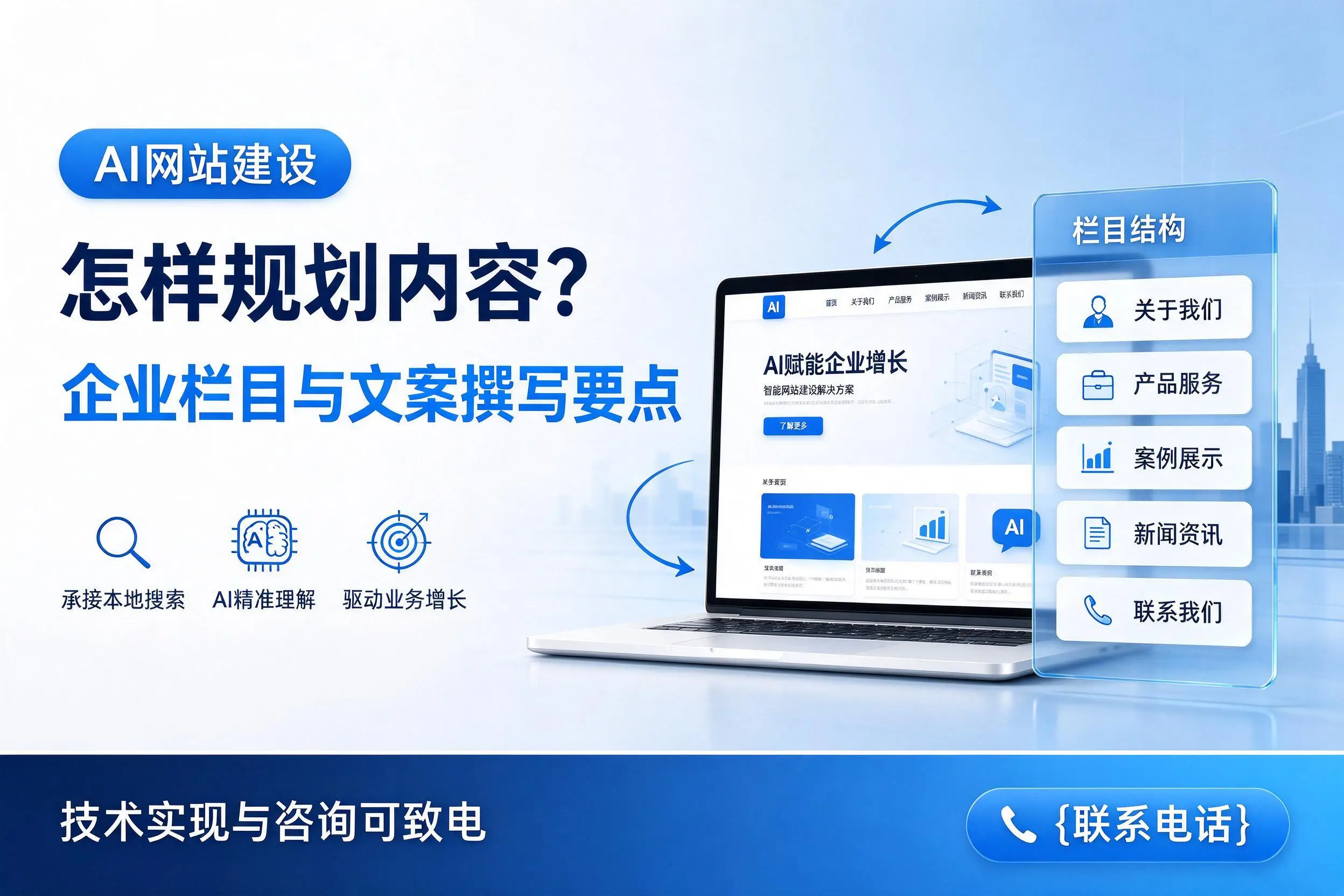 AI网站建设怎样规划内容?石河子企业栏目与文案撰写要点