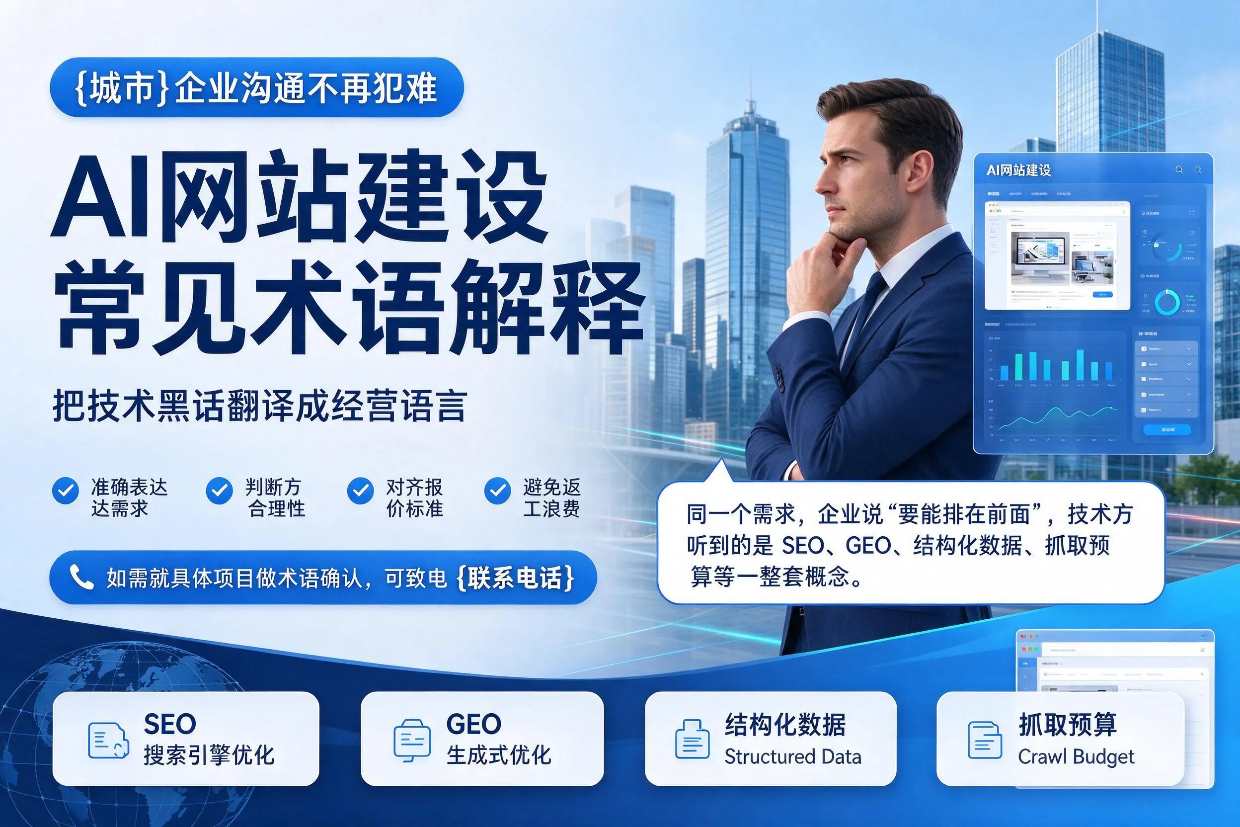 AI网站建设常见术语解释,石河子企业沟通不再犯难