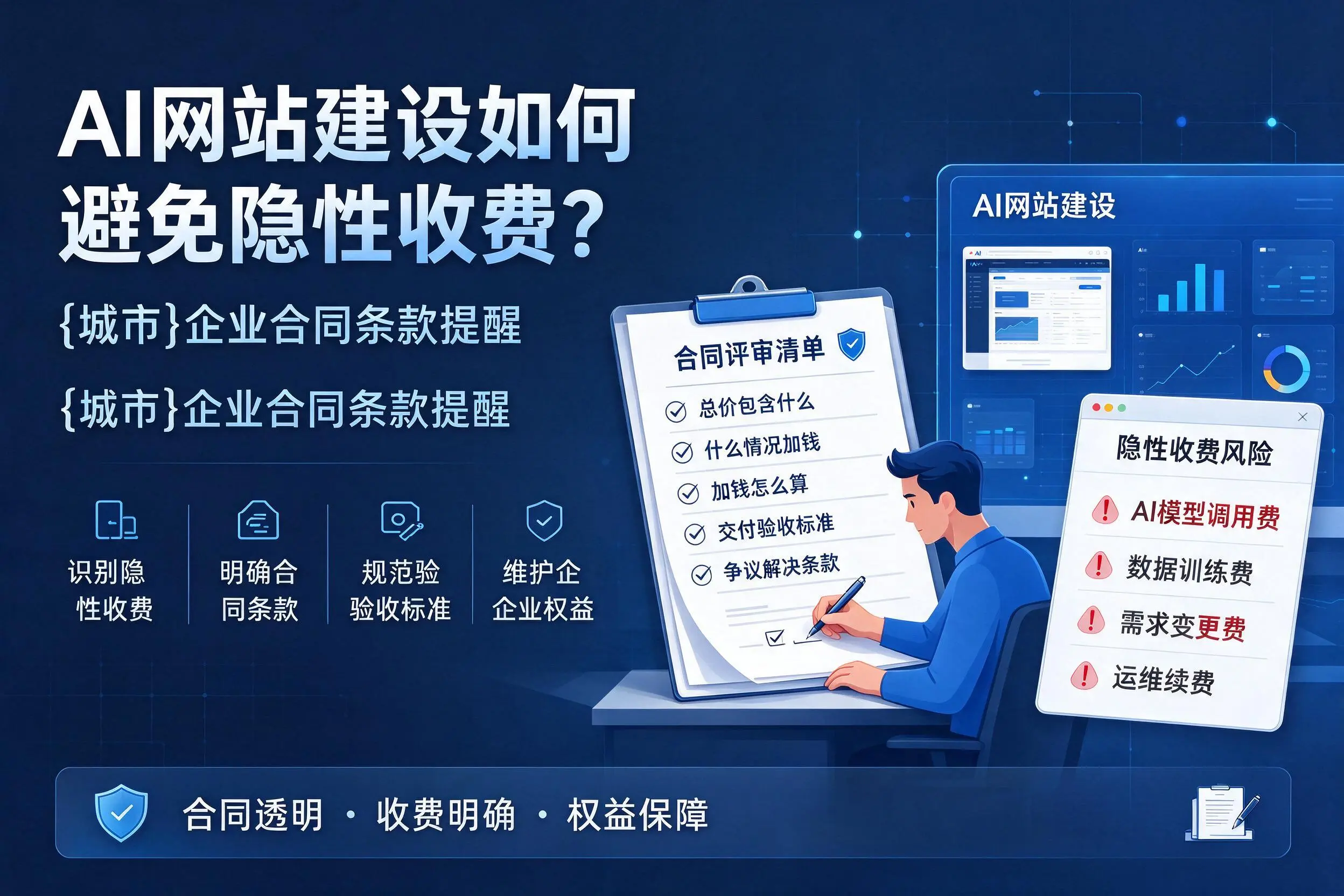 AI网站建设如何避免隐性收费？石河子企业合同条款提醒