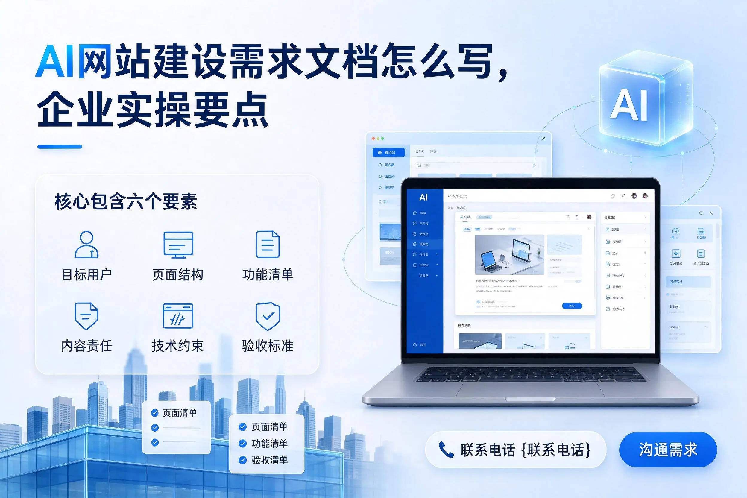 AI网站建设需求文档怎么写，石河子企业实操要点